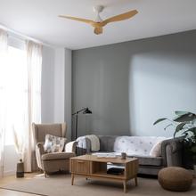 EnergySilence Aero 5200 WhiteWood Ventilateur de plafond de 40 W et 52” avec moteur DC, lampe LED de 32 W, télécommande, hauteur réglable, minuterie programmable et mode Hiver-Été.