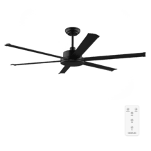 EnergySilence Aero 10000 Pro Ventilateur de plafond avec moteur DC de 80 W et 100 pouces, télécommande, hauteur réglable, minuterie programmable jusqu'à 8 heures, 6 pales, 6 vitesses, mode Hiver-Été.