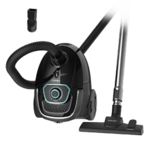 Aspirateur traîneau Conga Powerbag 2500 Compact Plus d'une puissance de 850 W. Avec sac. Capacité maximale du réservoir jusqu'à 2,5 L avec filtration haute efficacité et tube télescopique en métal. Comprend des accessoires adaptés aux meubles et aux coins qui permettent de nettoyer les zones les plus compliquées.