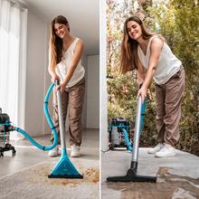 Conga CarpetClean 20000 Pro Grand aspirateur pour tissus d'ameublement qui vous permet également d'aspirer des solides et des liquides avec 1400 W de puissance et 22 kPa.