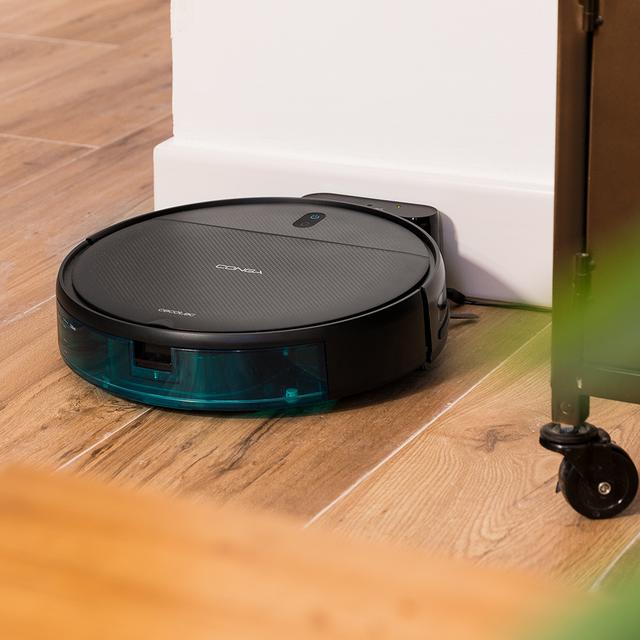 Conga Connected Premium Robot aspirador con tecnología giroscópica. Friega, aspira y barre a la vez. Potencia de succión de 2200 Pa. Cepillo multifunción. Depósito mixto. 2 cepillos laterales. 3 litros de capacidad. Conectividad WiFi 2,4 GhZ y Bluetooth. Mopa de fregado. APP CECOTEC