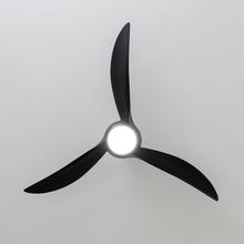 EnergySilence Aero 5295 Black Ventilatore da soffitto, con motore DC da 40W, 54 pollici, con luce LED da 15W, 3 tonalità selezionabili, 3 pale, timer programmabile.