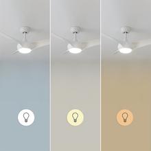 EnergySilence Aero 5295 White Ventilatore da soffitto, con motore DC da 40W, 54 pollici, con luce LED da 15W, 3 tonalità selezionabili, 3 pale, timer programmabile.