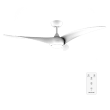 EnergySilence Aero 5295 White Ventilateur de plafond, avec moteur DC de 40 W, 54 pouces, lampe LED de 15 W, 3 teintes sélectionnables, 3 pales et minuterie programmable.