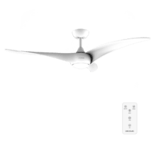 EnergySilence Aero 5295 White Ventilatore da soffitto, con motore DC da 40W, 54 pollici, con luce LED da 15W, 3 tonalità selezionabili, 3 pale, timer programmabile.