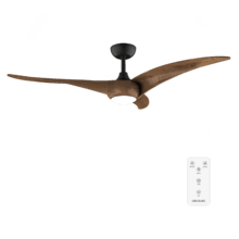 EnergySilence Aero 5295 DarkWood Ventilatore da soffitto, con motore DC da 40W, 54 pollici, con luce LED da 15W, 3 tonalità selezionabili, 3 pale, timer programmabile.