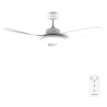 EnergySilence Aero 5200 Light White Ventilateur de plafond de 30 W et 43” avec moteur DC, lampe LED de 22 W, 3 couleurs, 3 pales, minuterie programmable, 6 vitesses, mode Hiver-Été.