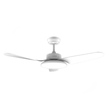 EnergySilence Aero 5200 Light White Ventoinha de teto com motor DC de 30 W, 43", luz LED de 22 W, 3 tonalidades, 3 pás, temporizador programável, modo Inverno/Verão, 6 velocidades.