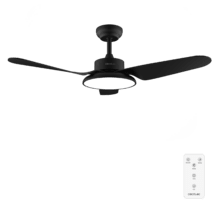 EnergySilence Aero 5200 Light Black Ventilatore da soffitto con motore DC da 30W, 43", luce LED da 22W, 3 tonalità, 3 pale, timer programmabile, modalità inverno/estate, 6 velocità.