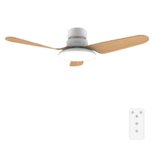EnergySilence Aero 5200 Light LightWood Ventilador de techo con motor DC de 40W, 43", luz LED de 22W, 3 tonalidades, 3 aspas, temporizador programable programable, modo winter/summer, 6 velocidades.