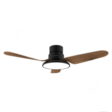 EnergySilence Aero 5275 DarkWood Ventoinha de teto com motor DC de 40W, 43", luz LED de 24 W, 3 tonalidades, 3 pás, temporizador programável, modo Inverno/Verão, 6 velocidades.