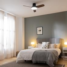 EnergySilence Aero 5200 Light DarkWood Ventilador de techo con motor DC de 40W, 43", luz LED de 22W, 3 tonalidades, 3 aspas, temporizador programable programable, modo winter/summer, 6 velocidades.