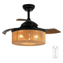 EnergySilence Aero 3600 Invisible Natural Style Ventilador de techo de diseño con motor DC , con una potencia de 25W y lámpara integrada , con 3 aspas retráctiles , 36 pulgadas , control remoto, 3 velocidades, temporizador y modo winter/summer.