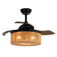 EnergySilence Aero 3600 Invisible Natural Style Ventilador de techo de diseño con motor DC , con una potencia de 25W y lámpara integrada , con 3 aspas retráctiles , 36 pulgadas , control remoto, 3 velocidades, temporizador y modo winter/summer.