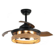 EnergySilence Aero 3600 Invisible Natural Design Ventilador de techo de diseño con motor DC , con una potencia de 25W y lámpara integrada , con 3 aspas retráctiles , 36 pulgadas , control remoto, 3 velocidades, temporizador y modo winter/summer.