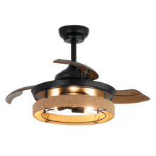 EnergySilen Aero 3600 Invi Natural Desig Ventoinha de teto de design com motor DC, com potência de 25 W e lâmpada integrada, com 3 pás retrateis, 36 polegadas, controlo remoto, 3 velocidades, temporizador e modo Inverno/Verão.