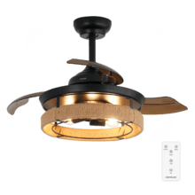 EnergySilence Aero 3600 Invisible Natural Design Ventilador de techo de diseño con motor DC , con una potencia de 25W y lámpara integrada , con 3 aspas retráctiles , 36 pulgadas , control remoto, 3 velocidades, temporizador y modo winter/summer.