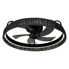 EnergySilence LampAero 600 Black Design Ventilador de techo de diseño con un motor DC de 20W  y luz LED de 45W , con 5 aspas de 17 pulgadas , control remoto, 6 velocidades, 3 tonalidades de luz disponibles, temporizador y modo winter/summer.