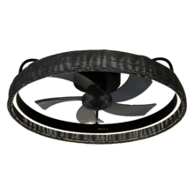 EnergySilence LampAero 600 Black Design Ventilateur de plafond design de 20 W avec moteur DC, lampe LED de 45 W, 5 pales de 17 pouces, télécommande, 6 vitesses, 3 tonalités de lumière disponibles, minuterie et mode Hiver-Été.