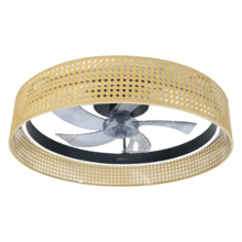 EnergySilence LampAero 600 Beige Design Design-Deckenventilator, mit Gleichstrommotor und einer Leistung von 20W, 40W LED-Licht, mit 5 Flügeln von 17 Zoll, Fernbedienung, 6 Geschwindigkeiten, 3 verfügbare Lichtfarben, Timer und Winter-/Sommermodus.