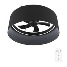 EnergySilence LampAero 650 Black Design Ventilador de techo de diseño con un motor DC y una potencia de 20W, luz LED de 40W , con 5 aspas de 17 pulgadas , control remoto, 6 velocidades, 3 tonalidades de luz disponibles, temporizador y modo winter/summer.