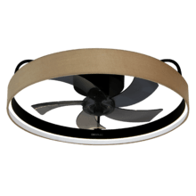 EnergySilence LampAero 650 Beige Design Design-Deckenventilator mit DC-Motor und einer Leistung von 20W, 40W LED-Licht, mit 5 Flügeln von 17 Zoll, Fernbedienung, 6 Geschwindigkeiten, 3 Lichtschattierungen verfügbar, Timer und Winter/Sommer-Modus.