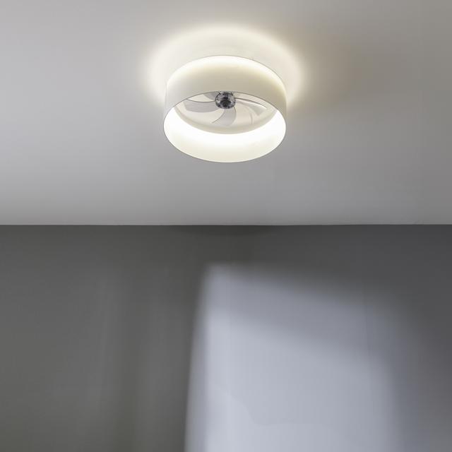 EnergySilence LampAero 650 White Design Ventilatore da soffitto di design con motore a corrente continua, potenza di 20W e luce LED da 40W, con 5 pale da 17 pollici, telecomando, 6 velocità, 3 colori di luce disponibili, timer e modalità inverno/estate.