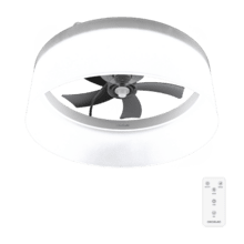 EnergySilence LampAero 650 White Design Ventilador de techo de diseño con un motor DC,  una potencia de 20W y luz LED de 40W , con 5 aspas de 17 pulgadas , control remoto, 6 velocidades, 3 tonalidades de luz disponibles, temporizador y modo winter/summer.