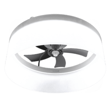 EnergySilence LampAero 650 White Design Ventoinha de teto de design com motor DC, com uma potência de 20 W e luz LED de 40 W, com 5 pás de 17 polegadas, controlo remoto, 6 velocidades, 3 tonalidades de luz disponíveis, temporizador e modo winter/summer.