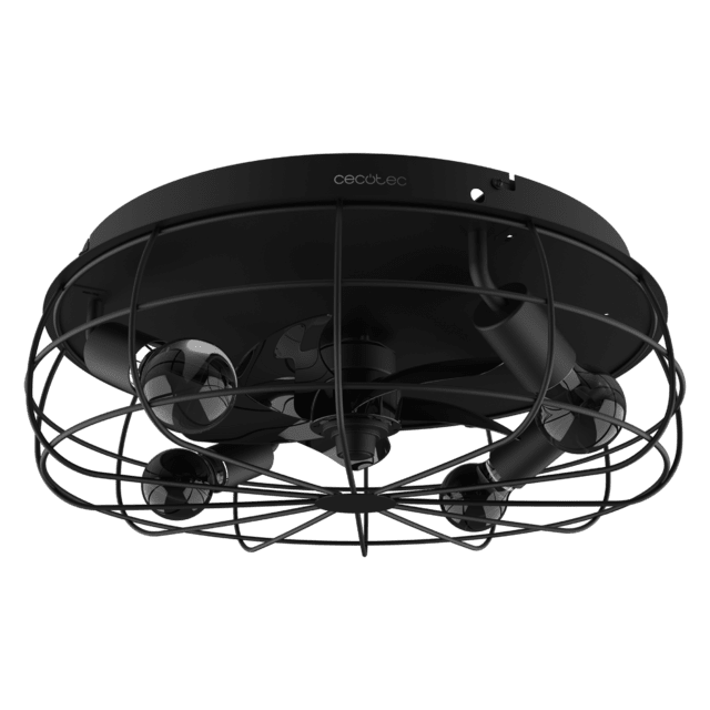 EnergySilence LampAero 600 Iron Design Design-Deckenventilator mit DC-Motor, mit einer Leistung von 20W und integrierter Lampe, mit 5 Flügeln von 11 Zoll, Fernbedienung, 3 Geschwindigkeiten, 3 verfügbare Lichtschattierungen, Timer und Winter/Sommer-Modus.