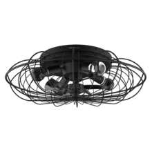 EnergySilence LampAero 650 Iron Design Ventilateur de plafond design avec moteur DC de 20 W, lampe intégrée, 5 pales de 11 pouces, télécommande, 3 vitesses, 3 tonalités de lumière disponibles, minuterie et mode Hiver-Été.