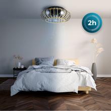 EnergySilence LampAero 600 Natural Wood Ventilateur de plafond design avec moteur DC de 20 W, lampe intégrée, 5 pales de 11 pouces, télécommande, 3 vitesses, 3 tonalités de lumière disponibles, minuterie et mode Hiver-Été.