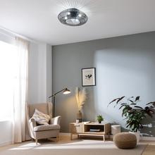 EnergySilen LampAero 600 Natur DarkWood Ventilatore da soffitto di design con motore DC, con potenza di 20W e luce a LED da 45W, con 5 pale da 11 pollici, telecomando, 3 velocità, 3 tonalità di luce disponibili, timer e modalità inverno/estate.