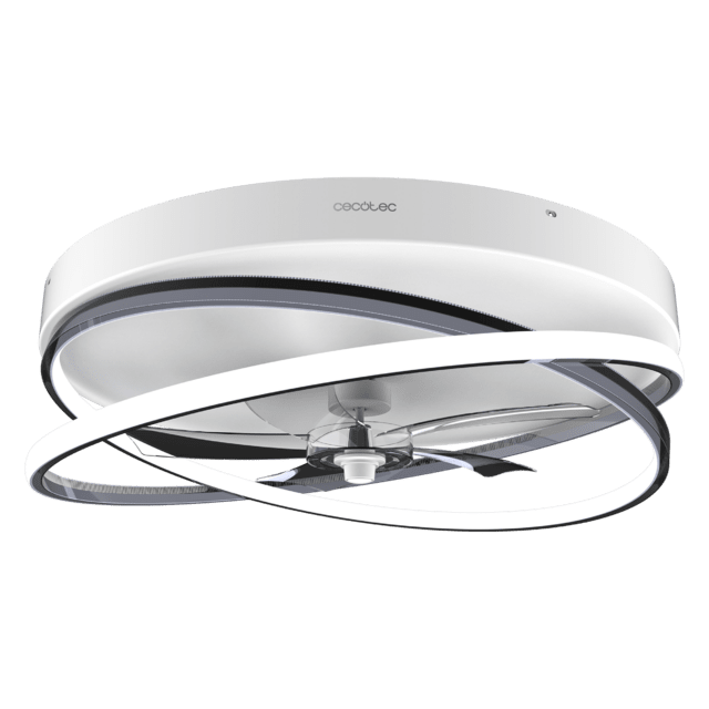 EnergySilence LampAero 600 FlowLight Designer ventilador de teto com motor DC, com potência de 20W e luz LED de 40W, com 5 pás de 17 polegadas, controle remoto, 3 velocidades, 3 tons de luz disponíveis, timer e modo inverno/verão.