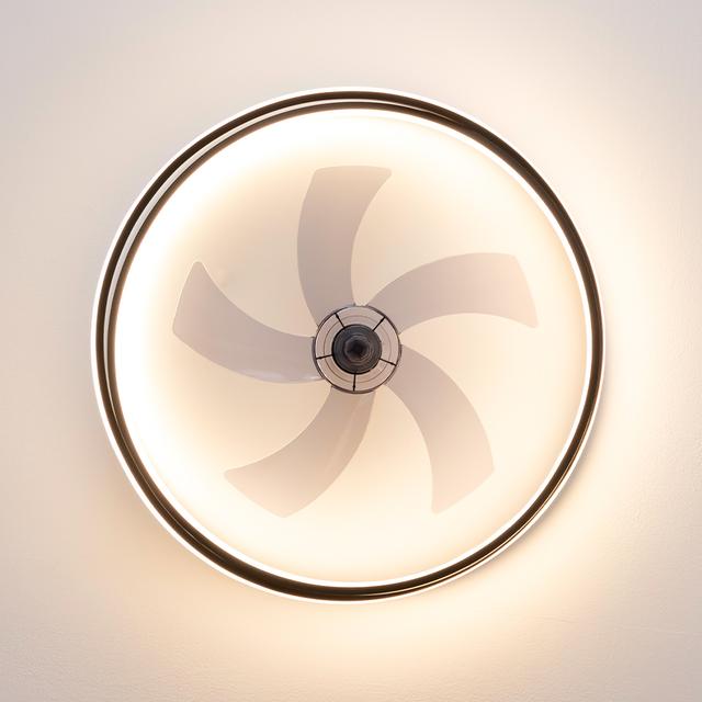 EnergySilence LampAero 600 FlowLight Designer ventilador de teto com motor DC, com potência de 20W e luz LED de 40W, com 5 pás de 17 polegadas, controle remoto, 3 velocidades, 3 tons de luz disponíveis, timer e modo inverno/verão.