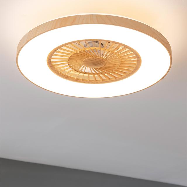 EnergySilence LampAero 600 InsideWood Ventilatore da soffitto di design con motore DC, con potenza di 20W e luce a LED da 45W, con 5 pale da 24 pollici, telecomando, 3 velocità, 3 tonalità di luce disponibili, timer e modalità inverno/estate.