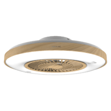 EnergySilence LampAero 600 InsideWood Design-Deckenventilator mit DC-Motor, mit einer Leistung von 20W und 45W LED-Licht, mit 5 Flügeln von 24 Zoll, Fernbedienung, 3 Geschwindigkeiten, 3 Lichtschattierungen verfügbar, Timer und Winter/Sommer-Modus.