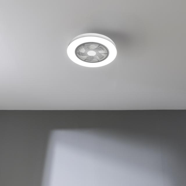 EnergySilence LampAero 600 InsideWhite Ventilador de techo de diseño con motor DC , con una potencia de 20W y luz LED de 40W , con 5 aspas de 20 pulgadas , control remoto, 3 velocidades, 3 tonalidades de luz disponibles, temporizador y modo winter/summer.
