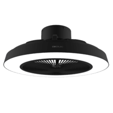 EnergySilence LampAero 600 InsideBlack Ventilateur de plafond design avec moteur DC de 20 W, lampe LED de 40 W, 5 pales de 20 pouces, télécommande, 3 vitesses, 3 tonalités de lumière disponibles, minuterie et mode Hiver-Été.