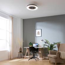 EnergySilence LampAero 600 InsideBlack Ventilateur de plafond design avec moteur DC de 20 W, lampe LED de 40 W, 5 pales de 20 pouces, télécommande, 3 vitesses, 3 tonalités de lumière disponibles, minuterie et mode Hiver-Été.