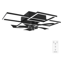 EnergySilence LampAero 690 FlowLight Designer-Deckenventilator mit Gleichstrommotor, mit einer Leistung von 20 W und 40 W LED-Licht, mit 5 17-Zoll-Flügeln, Fernbedienung, 3 Geschwindigkeiten, 3 verfügbaren Lichttönen, Timer und Winter-/Sommermodus.