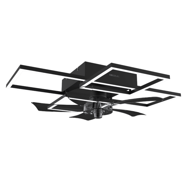 EnergySilence LampAero 690 FlowLight Designer-Deckenventilator mit Gleichstrommotor, mit einer Leistung von 20 W und 40 W LED-Licht, mit 5 17-Zoll-Flügeln, Fernbedienung, 3 Geschwindigkeiten, 3 verfügbaren Lichttönen, Timer und Winter-/Sommermodus.