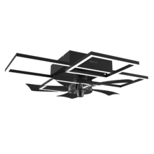 EnergySilence LampAero 690 FlowLight Ventilatore da soffitto di design con motore DC, con potenza di 20W e luce LED da 40W, con 5 pale da 17 pollici, telecomando, 3 velocità, 3 tonalità di luce disponibili, timer e modalità inverno/estate.