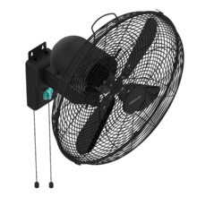 EnergySilence 4500 Power Wall Black Ventoinha de parede de 16", 50 W, 3 velocidades, 4 pás, fácil de utilizar.