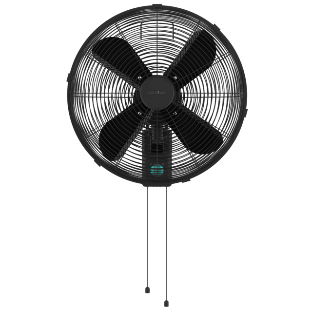 Vista frontal del ventilador de pared Cecotec 4500 Power Wall Black