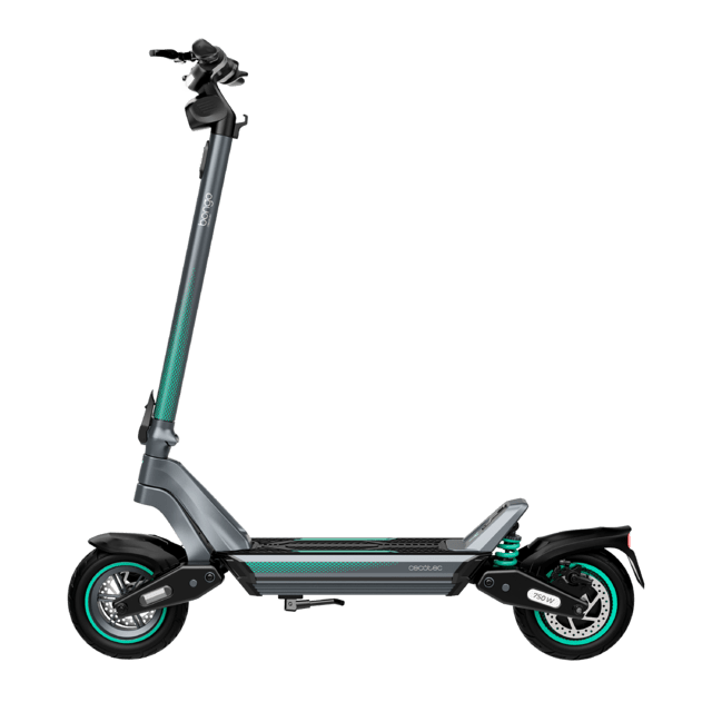 Bongo Y45 Connected Patinete eléctrico con potencia máxima de  750 W y doble suspensión que permite superar pendientes y desplazarse por cualquier superficie. Con autonomía de hasta 45 km. Cumple con todos los requisitos de la nueva normativa española de circulación.  Connexión con App movil.