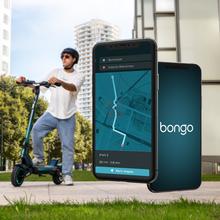 Bongo Y65 Connected Patinete eléctrico con potencia máxima de  1200 W y doble suspensión que permite superar pendientes y desplazarse por cualquier superficie. Con autonomía de hasta 65 km. Cumple con todos los requisitos de la nueva normativa española de circulación.  Connexión con App movil.