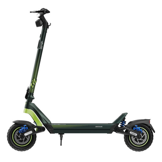 Bongo Doble Y85 2x2 XXL Connected Patinete eléctrico de doble motor con potencia máxima de 2100 W y doble suspensión que permite superar pendientes y desplazarse por cualquier superficie. Con autonomía de hasta 85 km. Cumple con todos los requisitos de la nueva normativa española de circulación. Conexión con App móvil.