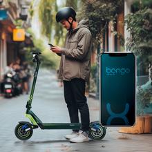 Bongo Doble Y85 2x2 XXL Connected Patinete eléctrico de doble motor con potencia máxima de 2100 W y doble suspensión que permite superar pendientes y desplazarse por cualquier superficie. Con autonomía de hasta 85 km. Cumple con todos los requisitos de la nueva normativa española de circulación. Conexión con App móvil.