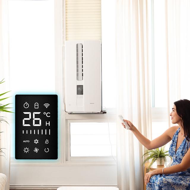 WIndowclima 9000 Inverter Aria condizionata da finestra da 9000 BTU, Inverter, con telecomando, touch control e display a LED.